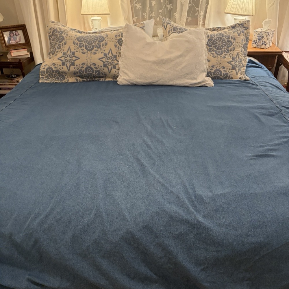 Hawthorne Hill American Pacific King Denim Duvet Cover 92x108 Vintage 90s